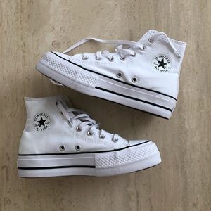 New White platform high top converse